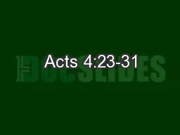 Acts 4:23-31
