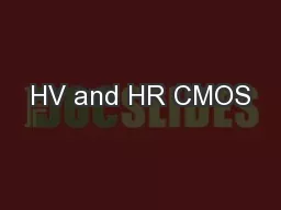 HV and HR CMOS