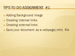 Tips to do Assignment #1