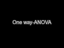 One way-ANOVA