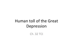Human toll of the Great Depression