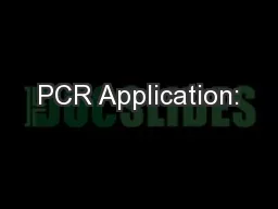 PCR Application: