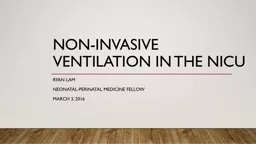 Non-invasive ventilation in the