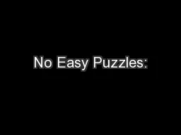No Easy Puzzles: