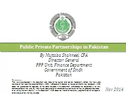 Public Private Partnerships in Pakistan