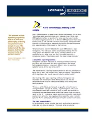 Auric Technology making CRM simple Can a CRM applicati
