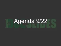 Agenda 9/22