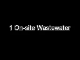 1 On-site Wastewater