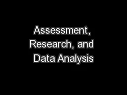 Assessment, Research, and Data Analysis