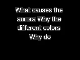 What causes the aurora Why the different colors Why do