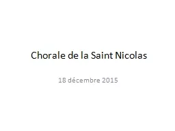 Chorale de la Saint Nicolas