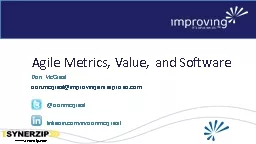 Agile Metrics, Value, and Software
