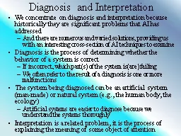 Diagnosis and Interpretation