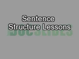 Sentence Structure Lessons