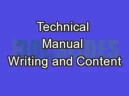 Technical Manual Writing and Content