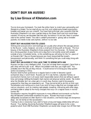 DONT BUY AN AUSSIE by Lisa Giroux of Kstation