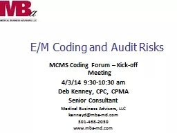 E/M Coding and Audit Risks