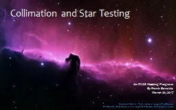 Collimation and Star Testing