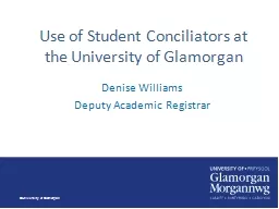 Use of Student Conciliators at the University of Glamorgan
