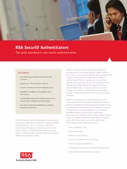 The RSA SecurID authentication system is relied upon b