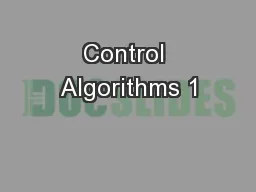 Control Algorithms 1