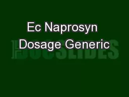 Ec Naprosyn Dosage Generic