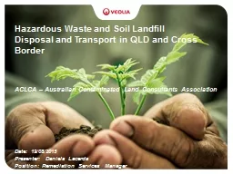 Hazardous Waste and Soil Landfill Disposal and Transport in