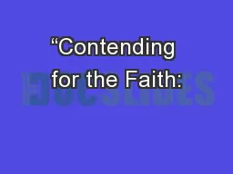 “Contending for the Faith: