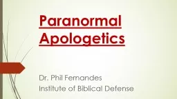 Paranormal Apologetics
