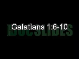Galatians 1:6-10