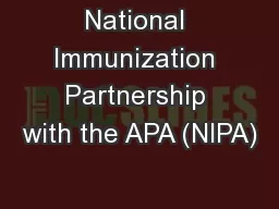 National Immunization Partnership with the APA (NIPA)