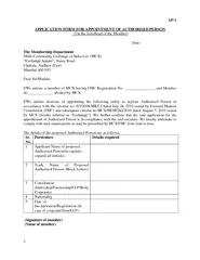 AP APPLICATION FORM FOR APPOINTMENT OF AUTHORISED PERS