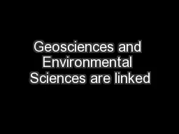 Geosciences and Environmental Sciences are linked