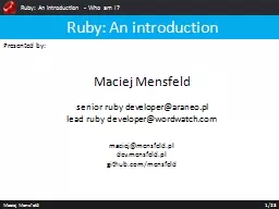 Ruby: An introduction -