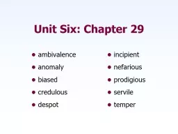 Unit Six: Chapter 29