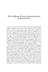The Challenge ofSemiAuthoritarianism AnIntroduction th