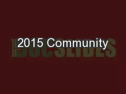 2015 Community