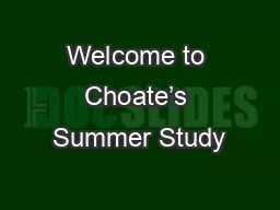 Welcome to Choate’s Summer Study
