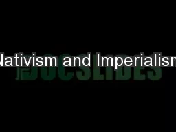 Nativism and Imperialism