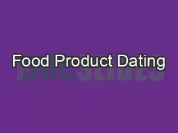 Food Product Dating