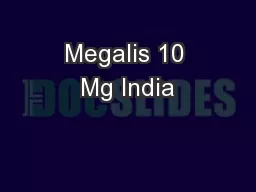Megalis 10 Mg India