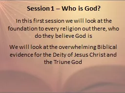Session 1 – Who is God?