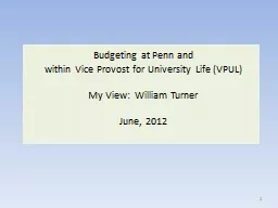 Budgeting at Penn and