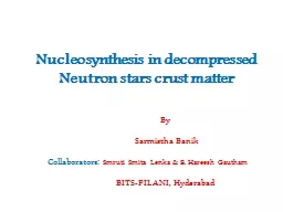 Nucleosynthesis in decompressed Neutron stars crust matter
