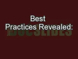 Best Practices Revealed: