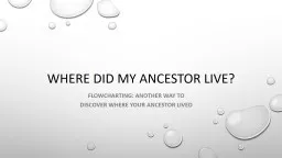 WHERE DID MY ANCESTOR LIVE?
