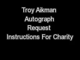 Troy Aikman Autograph Request Instructions For Charity