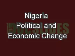 Nigeria Political and Economic Change