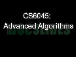 CS6045: Advanced Algorithms