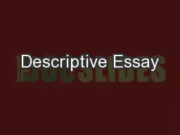 Descriptive Essay